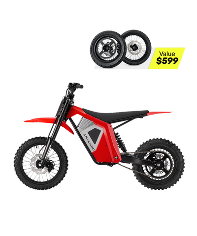 Rev Pro Electric Dirt Bike Red + Supermoto Wheel Set